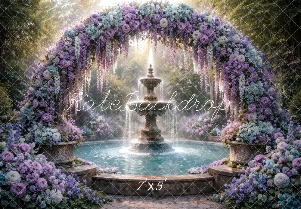 Kate Floral Arch Fountain Garden Backdrop Designed by Vertigo Productions