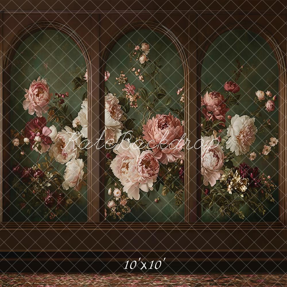 Kate Floral Arch Panels Dark Green Backdrop Designed by Kate Image - Image 7