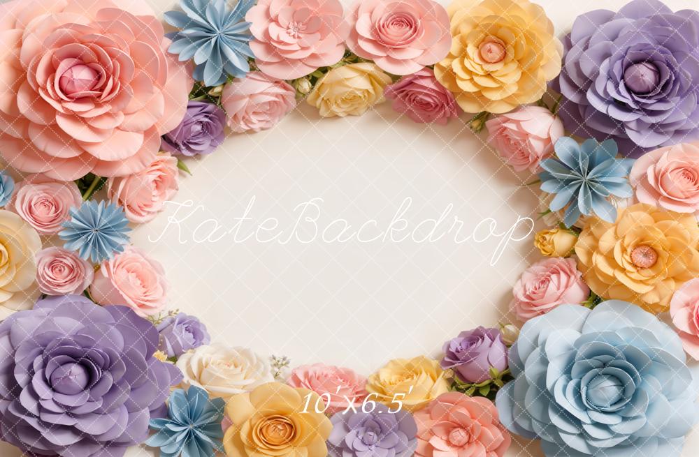 Kate Floral Arch Pastel Fleece Backdrop Designed by Chain Photography - Image 2