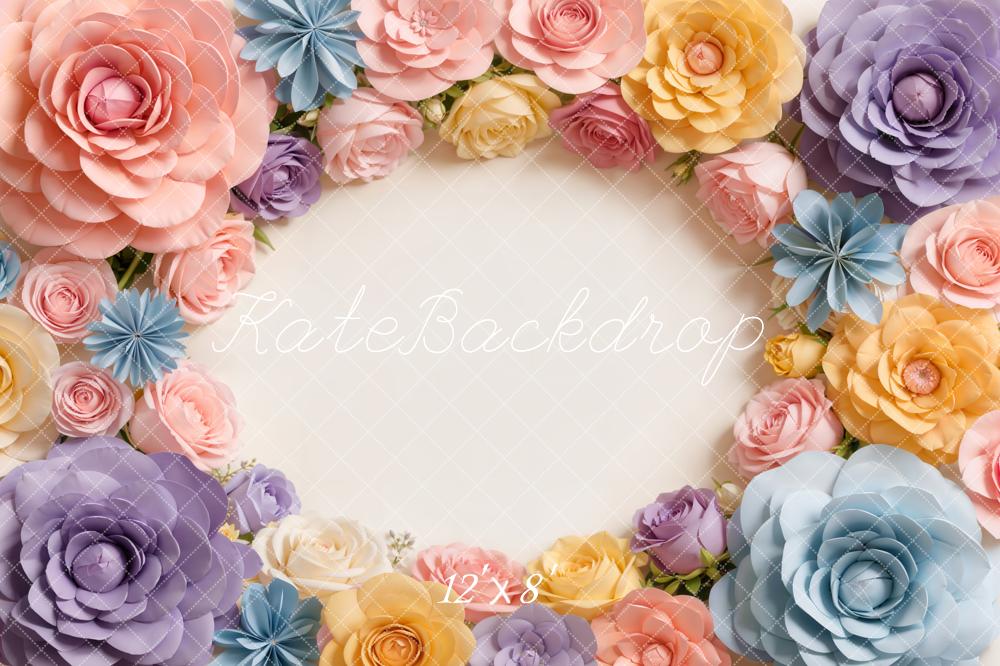 Kate Floral Arch Pastel Fleece Backdrop Designed by Chain Photography - Image 4
