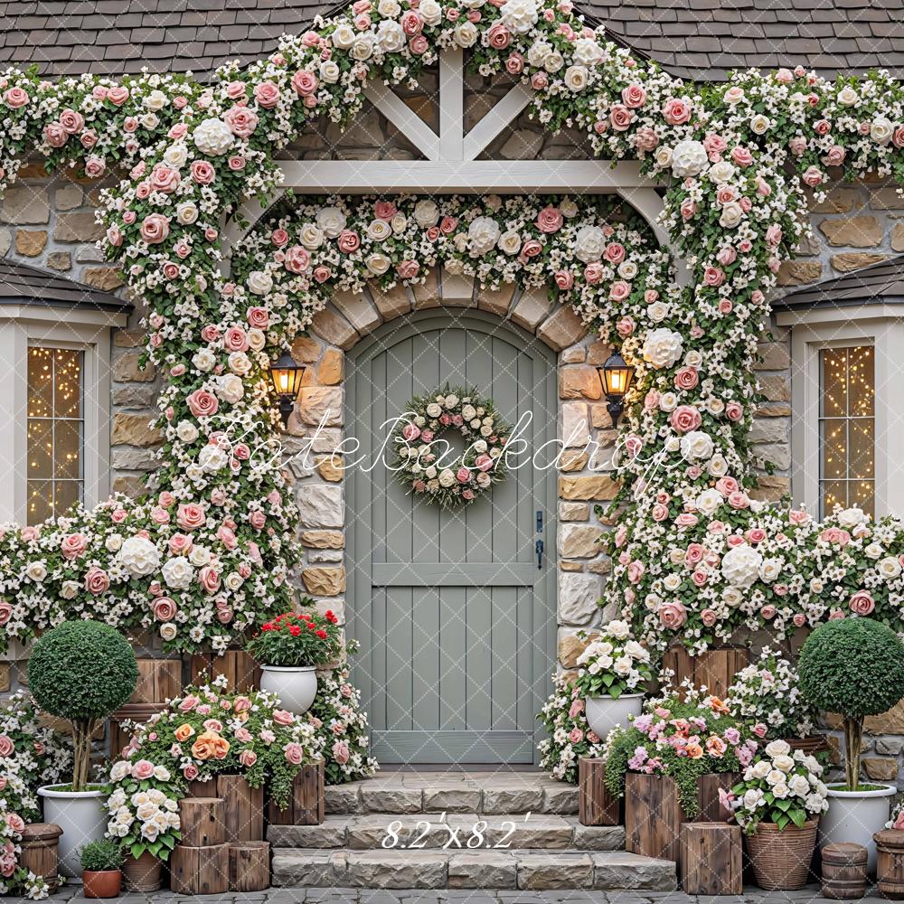 Kate Floral Arch Stone Cottage Backdrop Designed by Mini MakeBelieve - Image 5