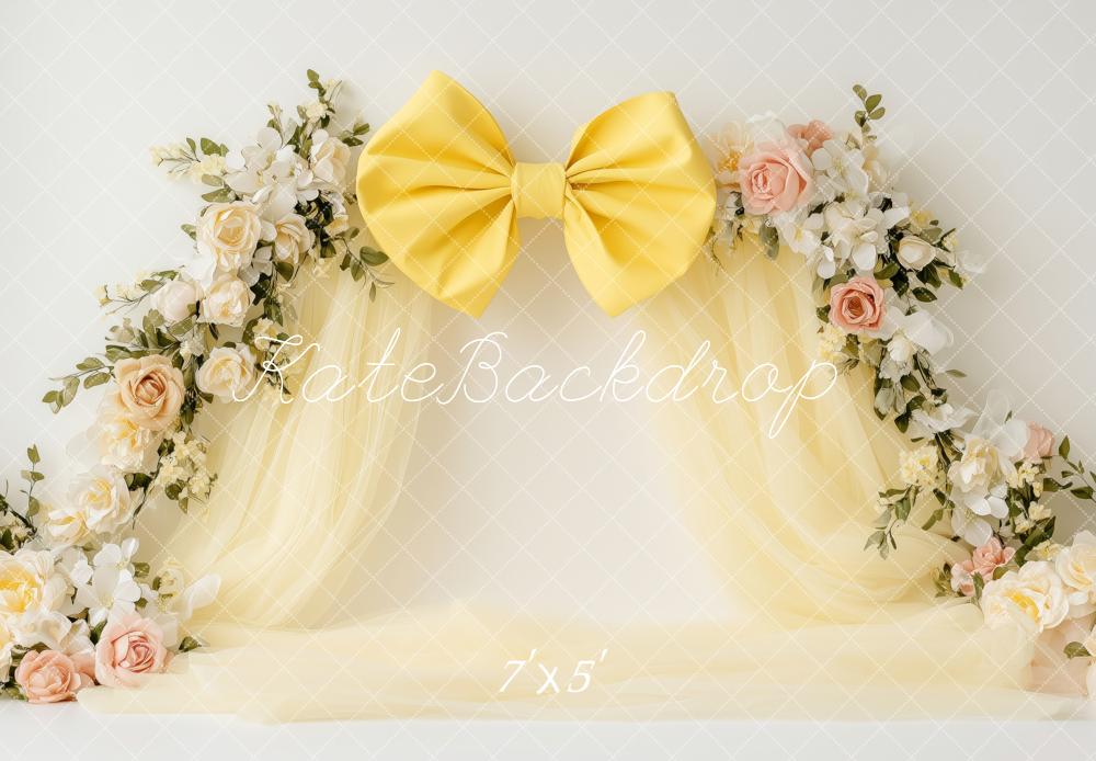 Kate Floral Arch Yellow Bow Backdrop Designed by Patty Robert