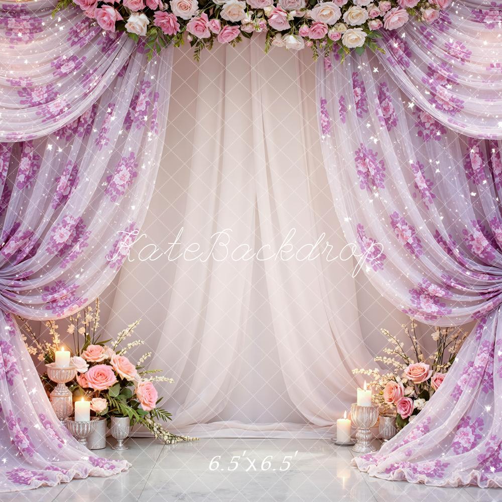 Kate Floral Curtains Candles Backdrop Designed by Mini MakeBelieve - Image 2