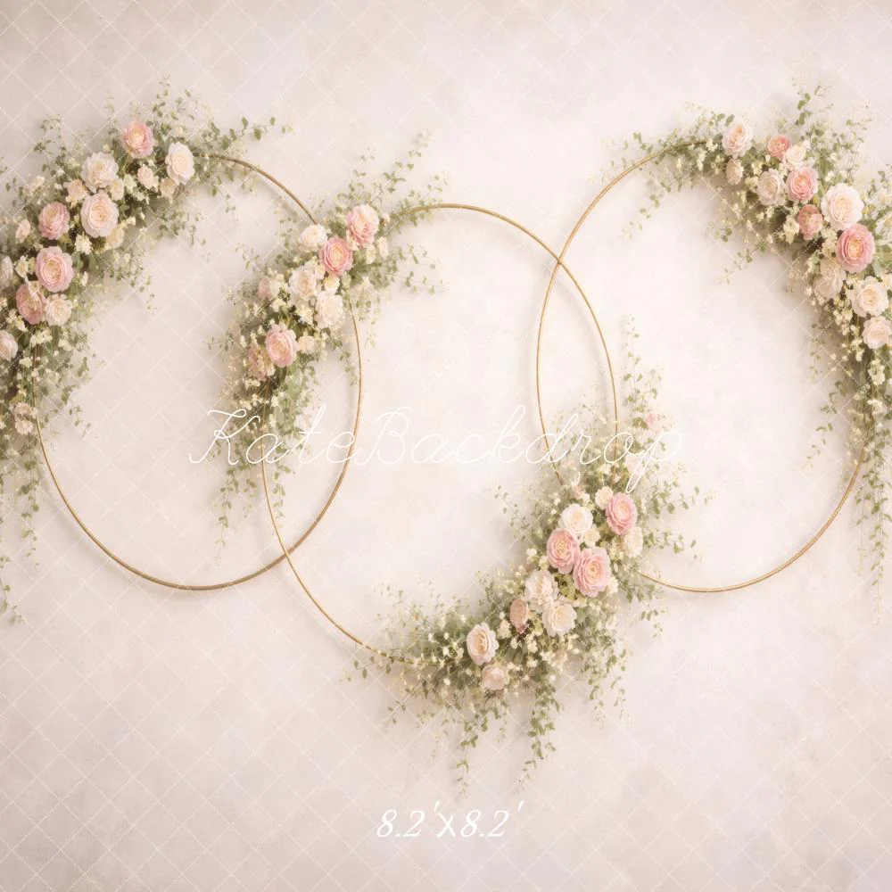 Kate Floral Gold Hoops Neutral Backdrop Designed by Vertigo Productions - Image 5