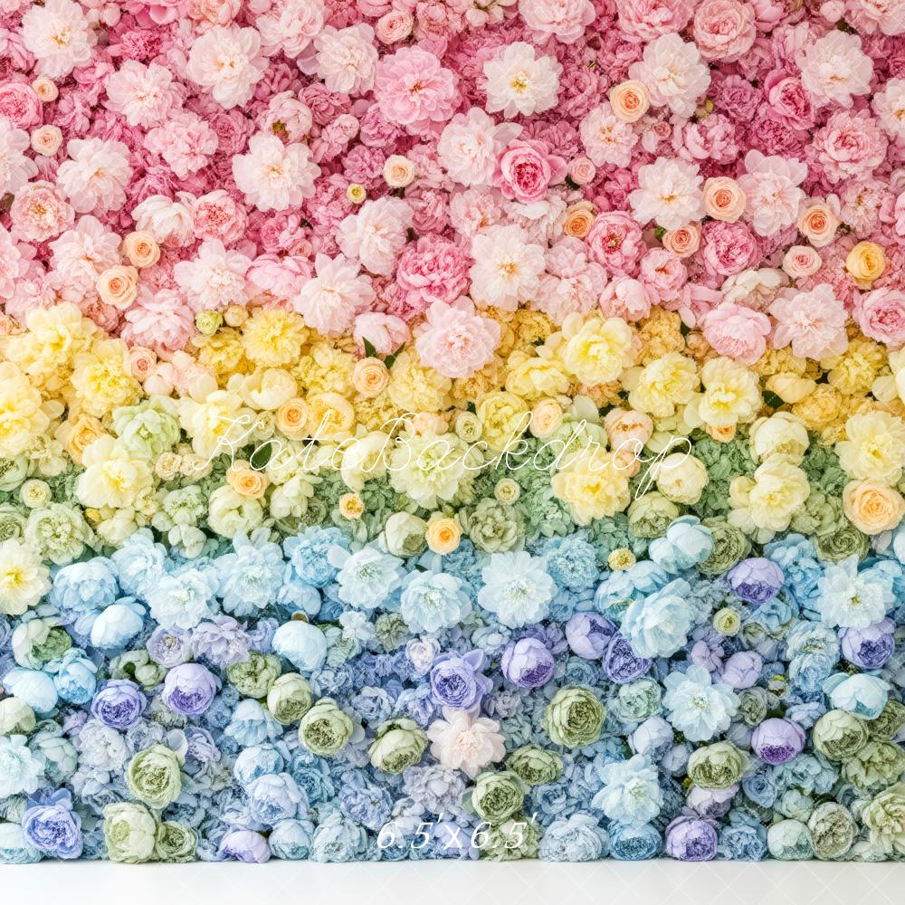 Kate Floral Wall Gradient Pastel Colours Backdrop Designed by Patty Robert - Image 2