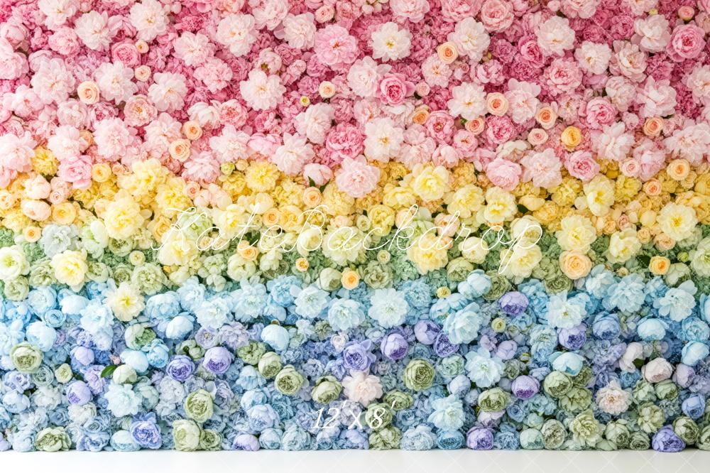 Kate Floral Wall Gradient Pastel Colours Backdrop Designed by Patty Robert - Image 8