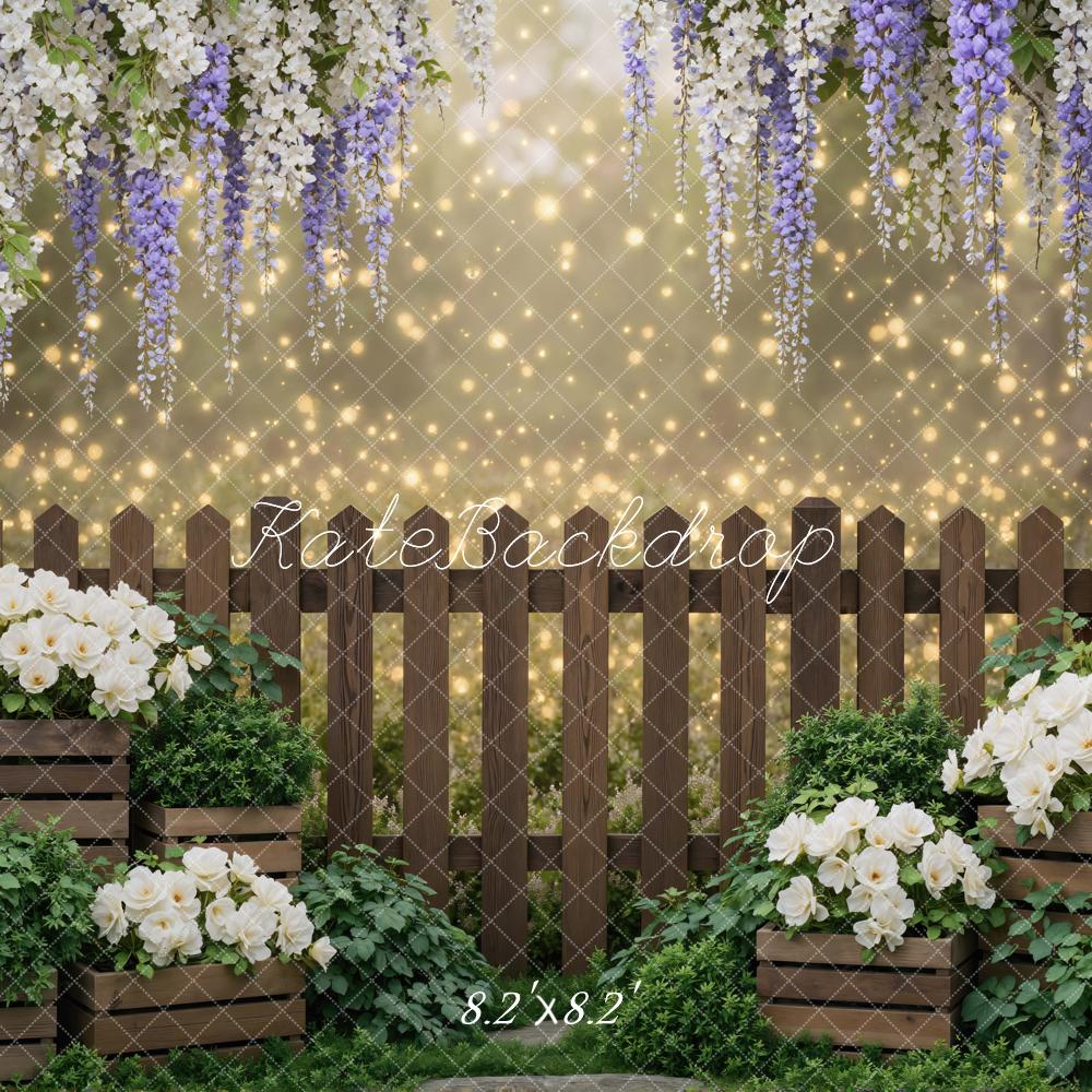 Kate Floral Wooden Fence Garden Backdrop Designed by Mini MakeBelieve - Image 5