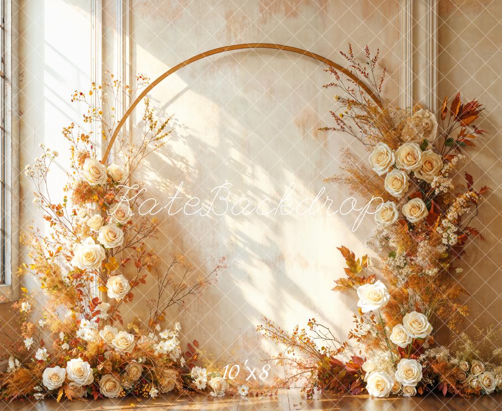 Kate Flower Arch Autumn Sunshine Fleece Backdrop Designed by Emetselch - Image 3