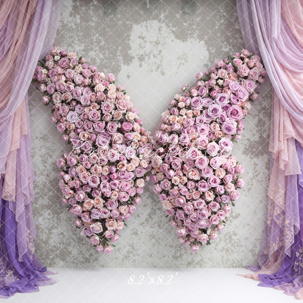 Kate Flower Butterfly Wings Lavender Curtains Backdrop Designed by Mini MakeBelieve - Image 5