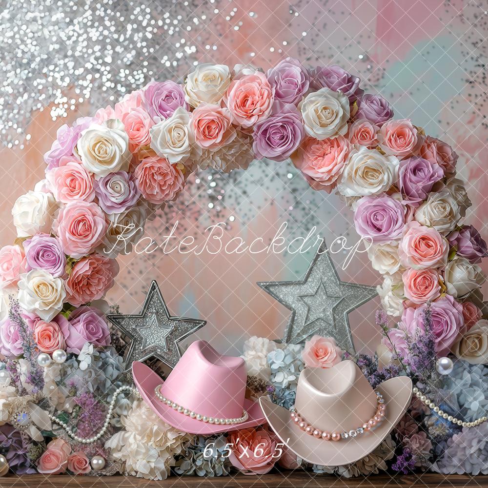 Kate Flower Arch Glitter Pastel Hats Backdrop Designed by Mini MakeBelieve - Image 2