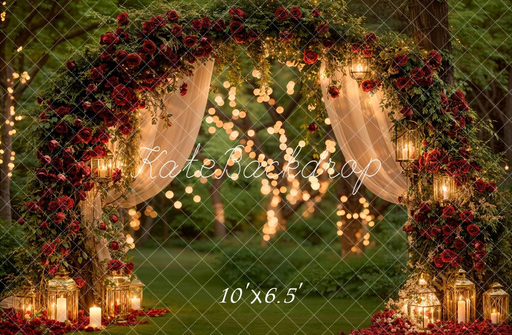 Kate Roses Arch Candles Fleece Backdrop Designed by Emetselch - Image 2