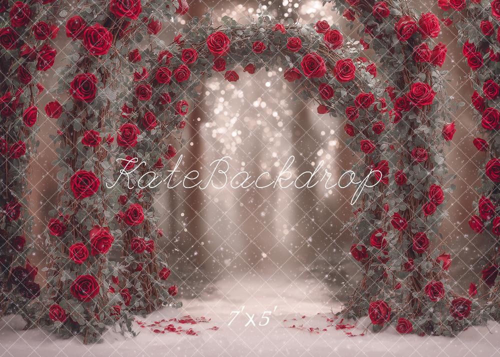Kate Winter Red Roses Fine Art Backdrop Designed by Angela Marie Photography