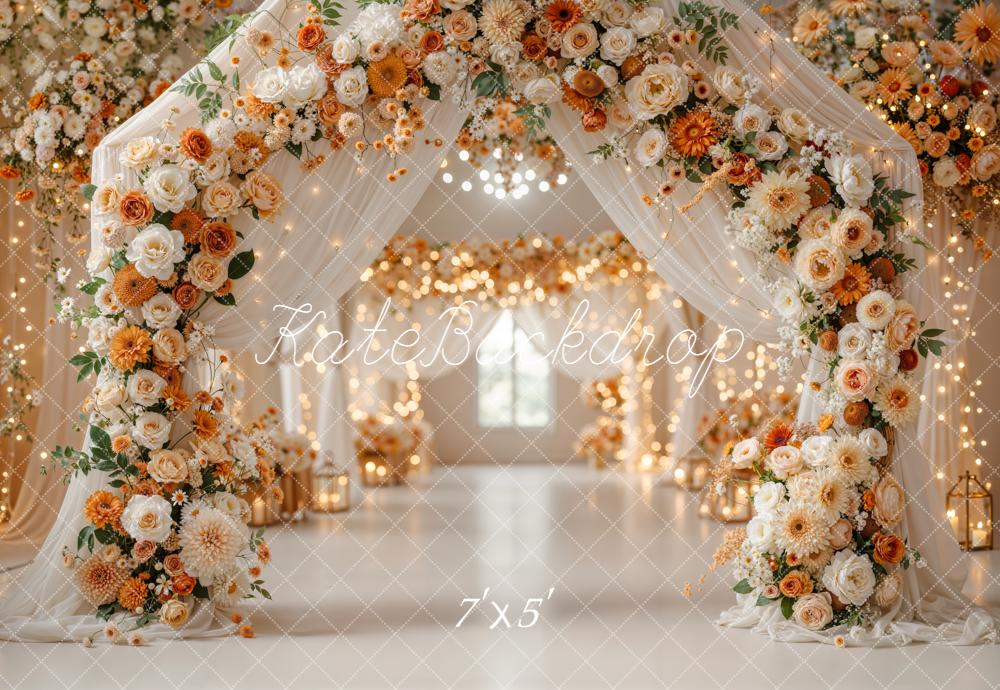 Kate Flower Arch Warm Lights Backdrop Designed by Emetselch
