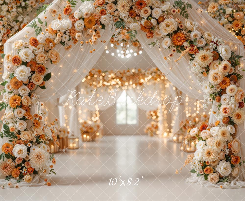 Kate Flower Arch Warm Lights Backdrop Designed by Emetselch - Image 6
