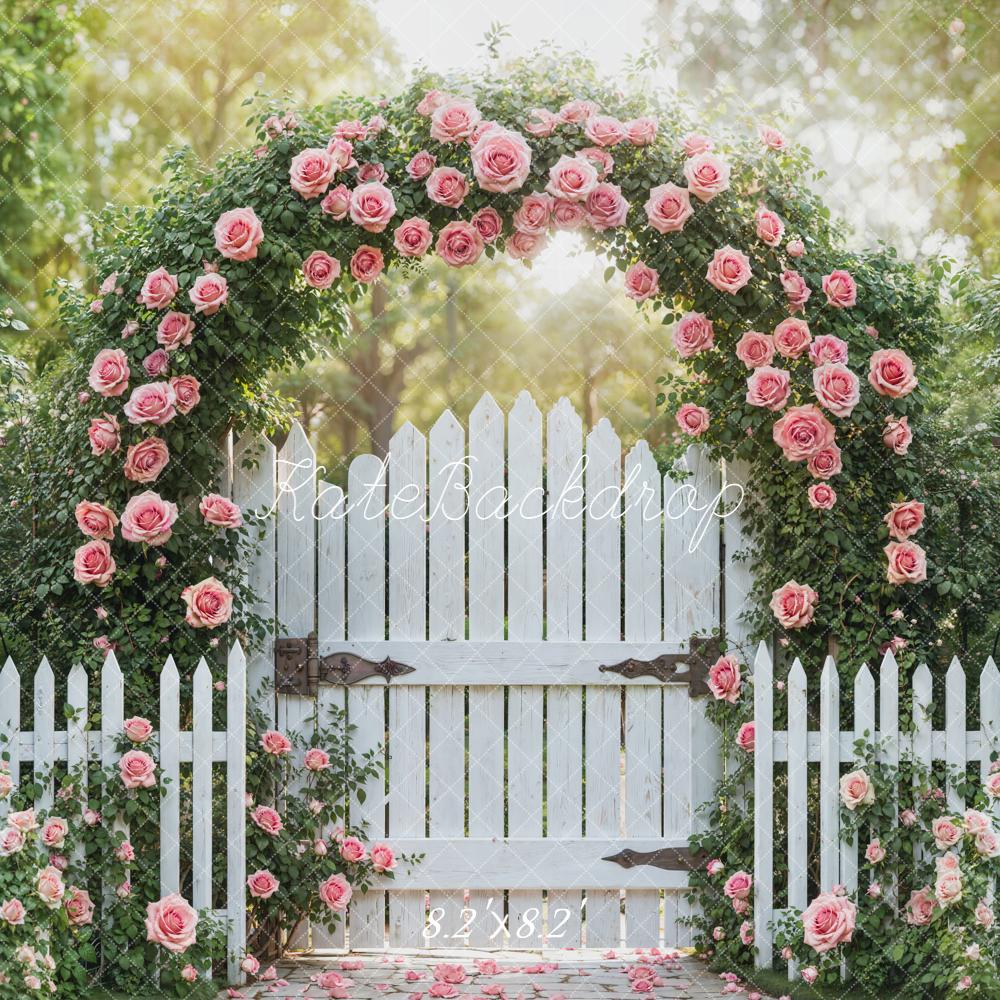 Kate Spring Garland White Gate Garden Backdrop Designed by Emetselch - Image 5