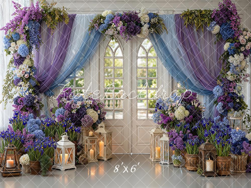 Kate Spring Window Drapes Lanterns Fleece Backdrop Designed by Emetselch