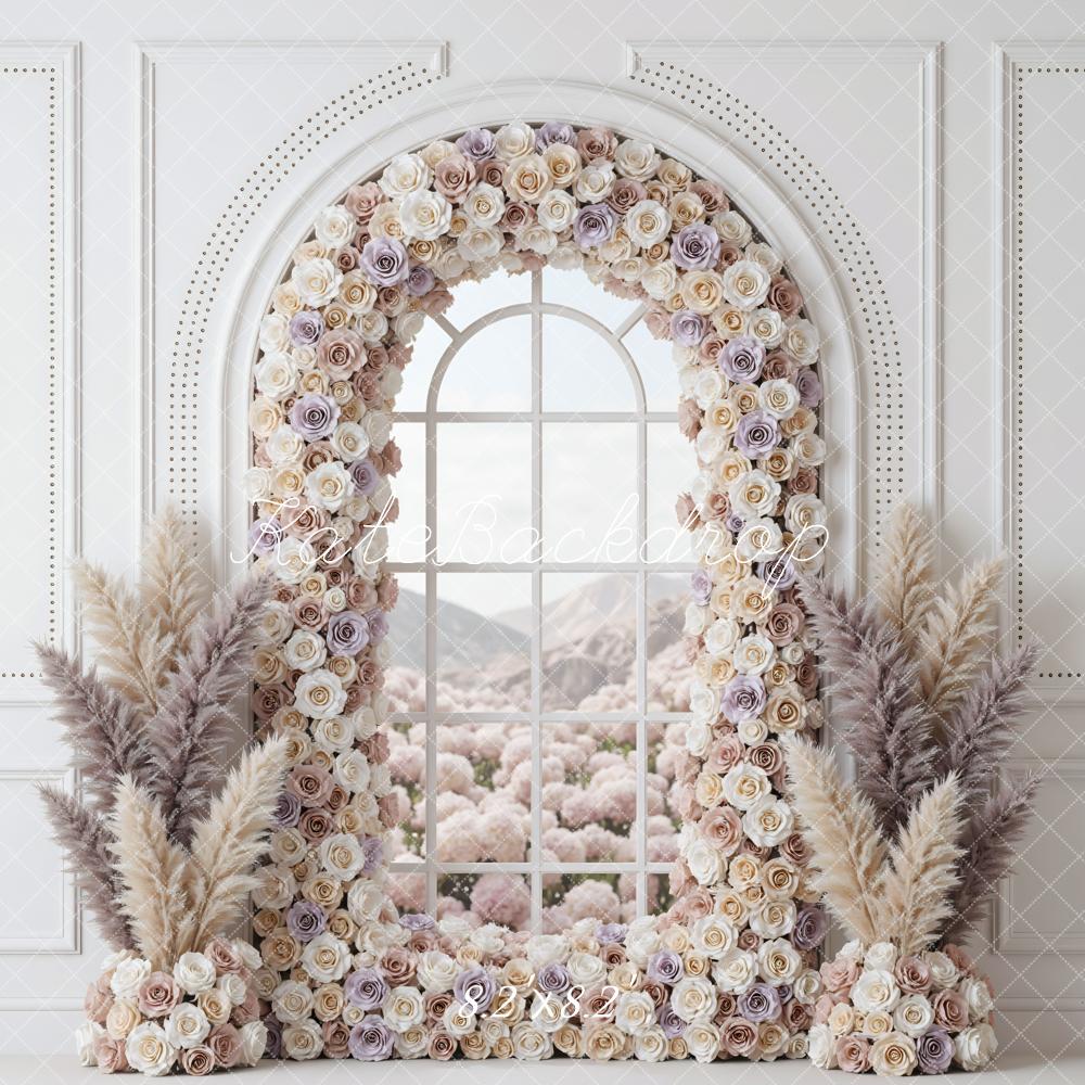 Kate Flower Arch Window Pampas Grass Backdrop Designed by Mini MakeBelieve - Image 5