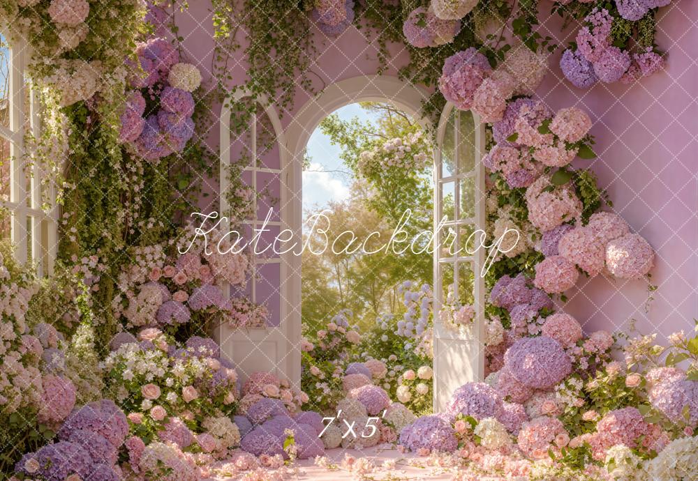 Kate Spring Floral Window Pink Garden Backdrop Designed by Emstselch