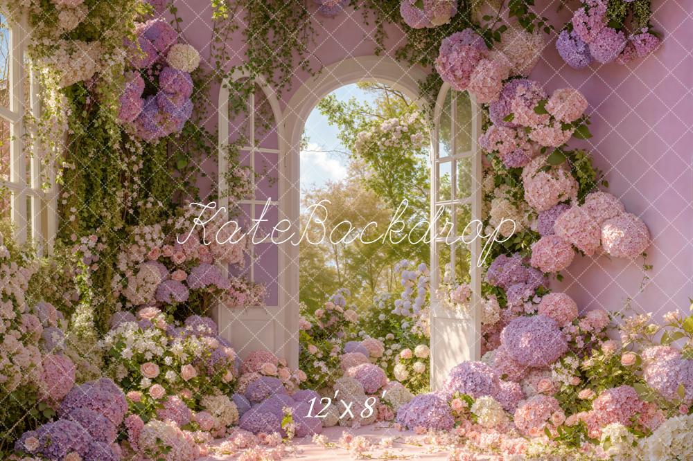 Kate Spring Floral Window Pink Garden Backdrop Designed by Emstselch - Image 8