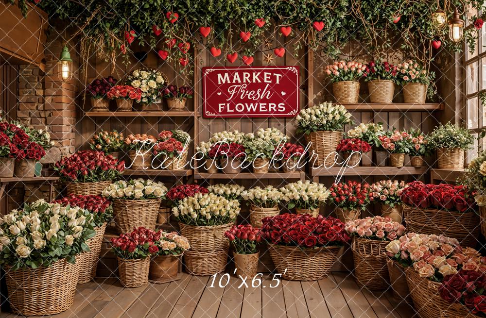 Kate Flower Market Baskets Shelves Roses Backdrop Designed by Emetselch - Image 4