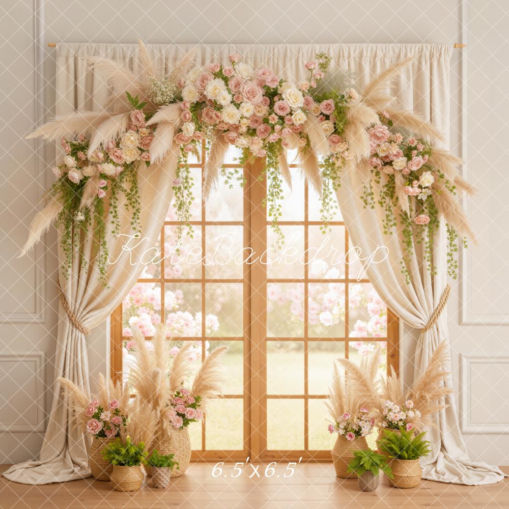 Kate Spring Window Curtains Pampas Backdrop Designed by Emetselch - Image 2