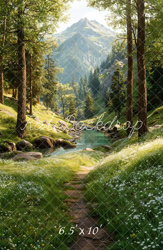 Kate Forest Mountain River Pathway Backdrop Designed by Emetselch - Image 4