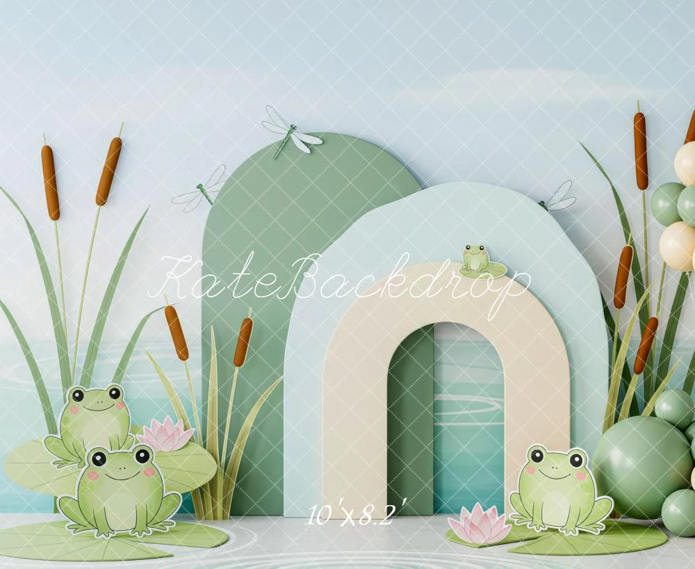 Kate Frog Lily Pads Reeds Pastel Backdrop Designed by Patty Robert - Image 6
