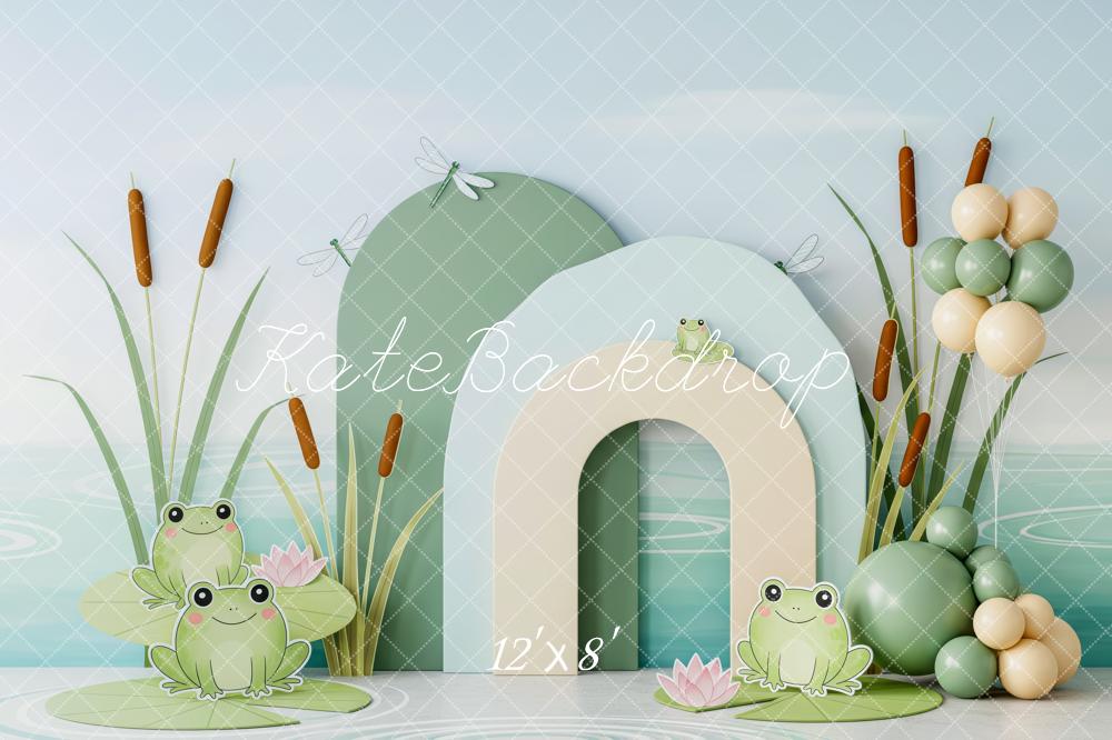 Kate Frog Lily Pads Reeds Pastel Backdrop Designed by Patty Robert - Image 8