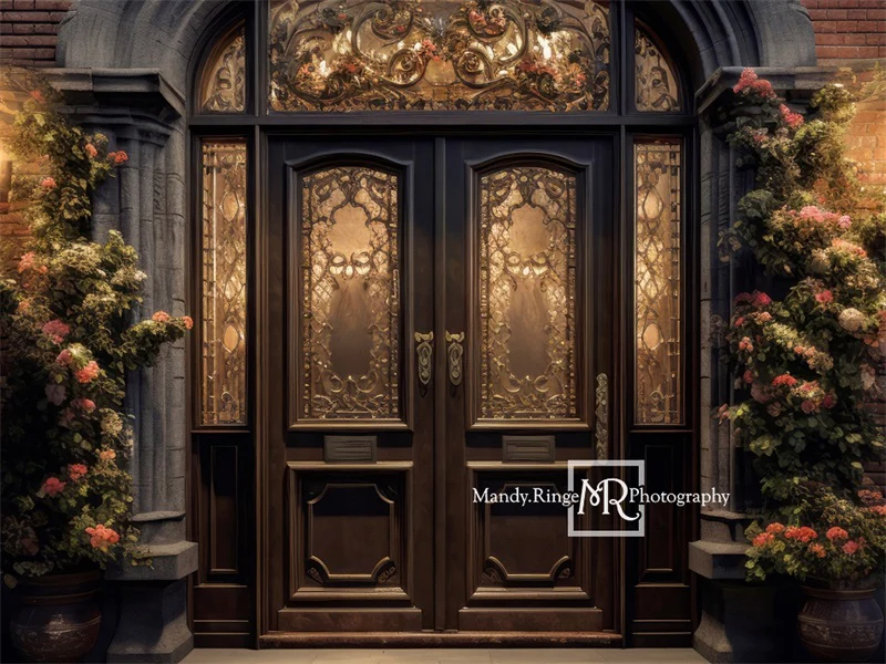 Kate Front Door Flowers Night Backdrop Designed by Mandy Ringe Photography - Image 3