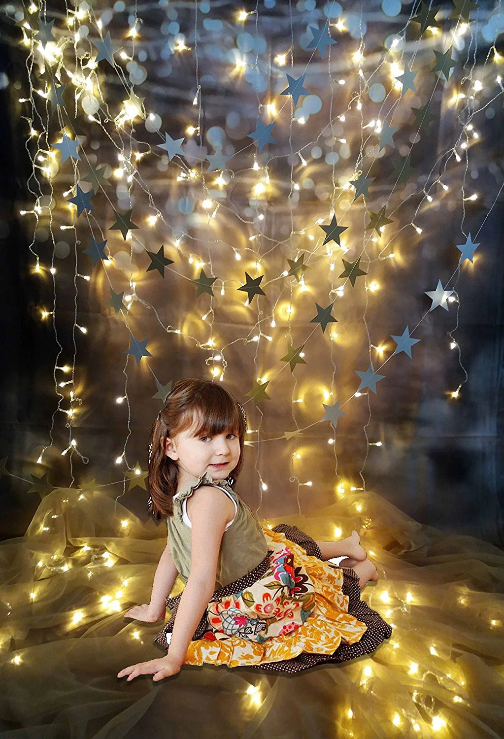 Kate Glitter Curtain Star Lighting Photography Backdrops Cotton Background for Baby