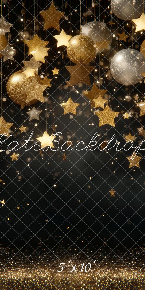 Kate Gold Stars Baubles Glitter Backdrop Designed by Emstselch - Image 9