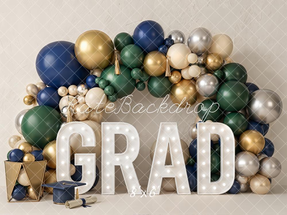 Kate Graduation Balloon Arch Letters Fleece Backdrop Designed by Emetselch