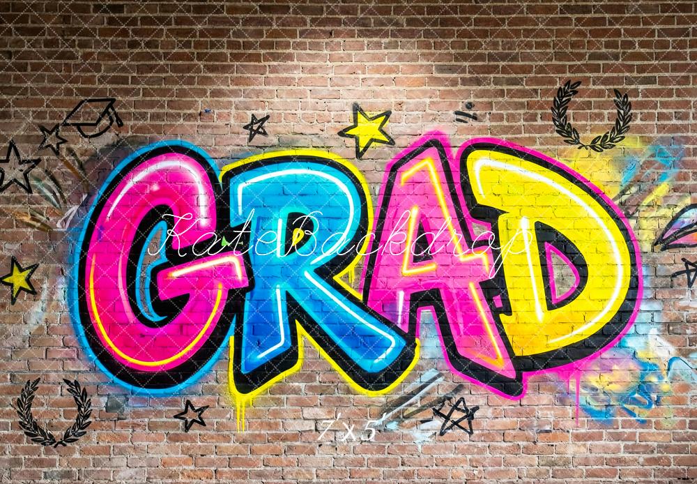 Kate Graduation Graffiti Brick Wall Backdrop Designed by Patty Robert