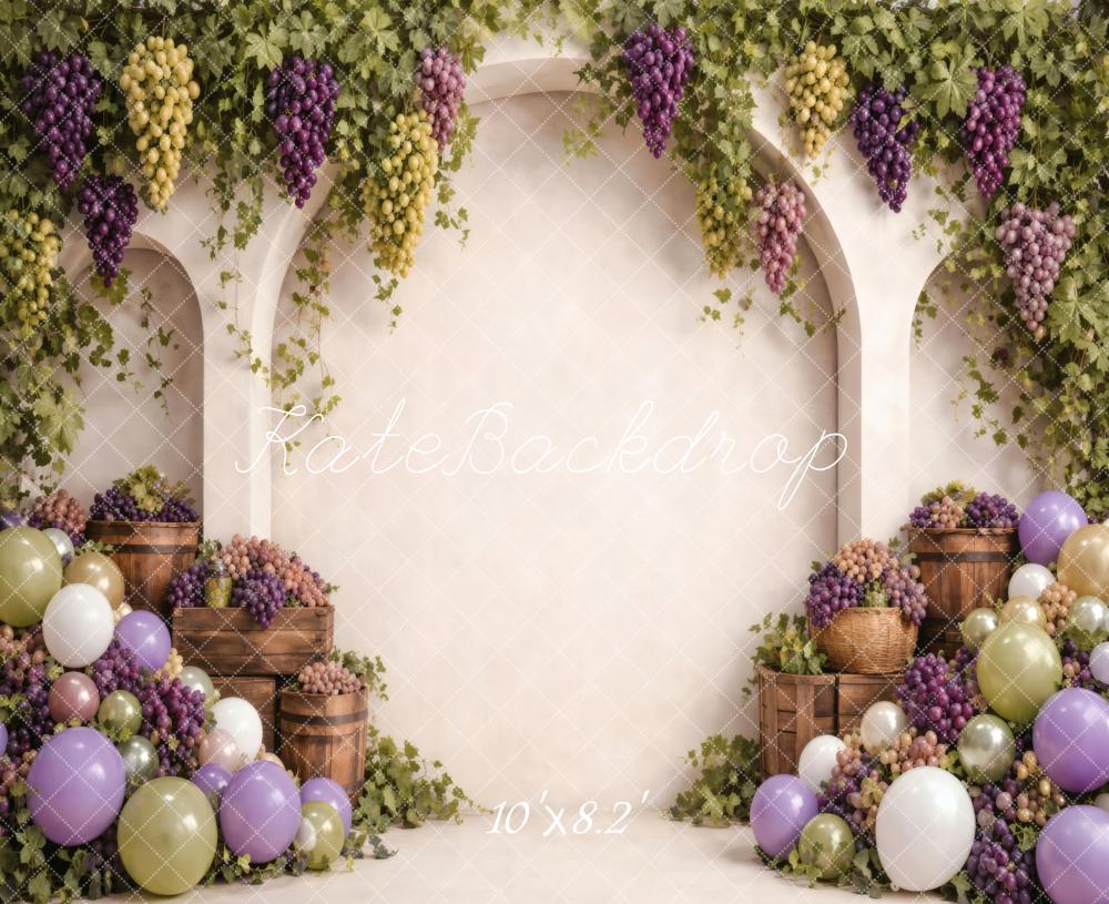 Kate Grapevine Arch Balloons Crates Fleece Backdrop Designed by Vertigo Productions - Image 3