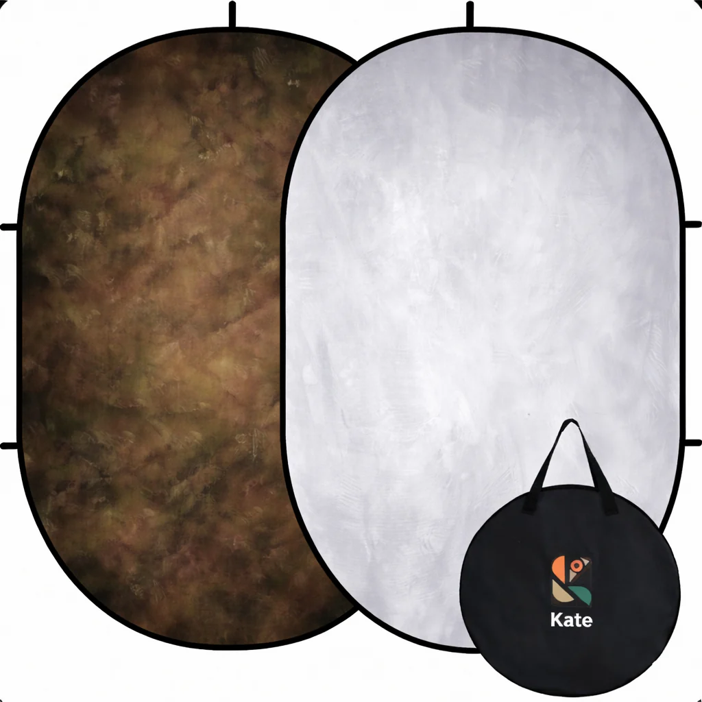 Kate Gray Abstract Texture / Brown Oil Painting Abstract texture Collapsible Backdrop Photography 5X6.5ft(1.5x2m)