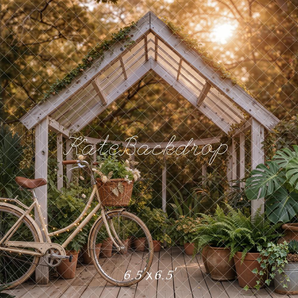 Kate Greenhouse Bicycle Potted Plants Sunlight Backdrop Designed by Emetselch - Image 2
