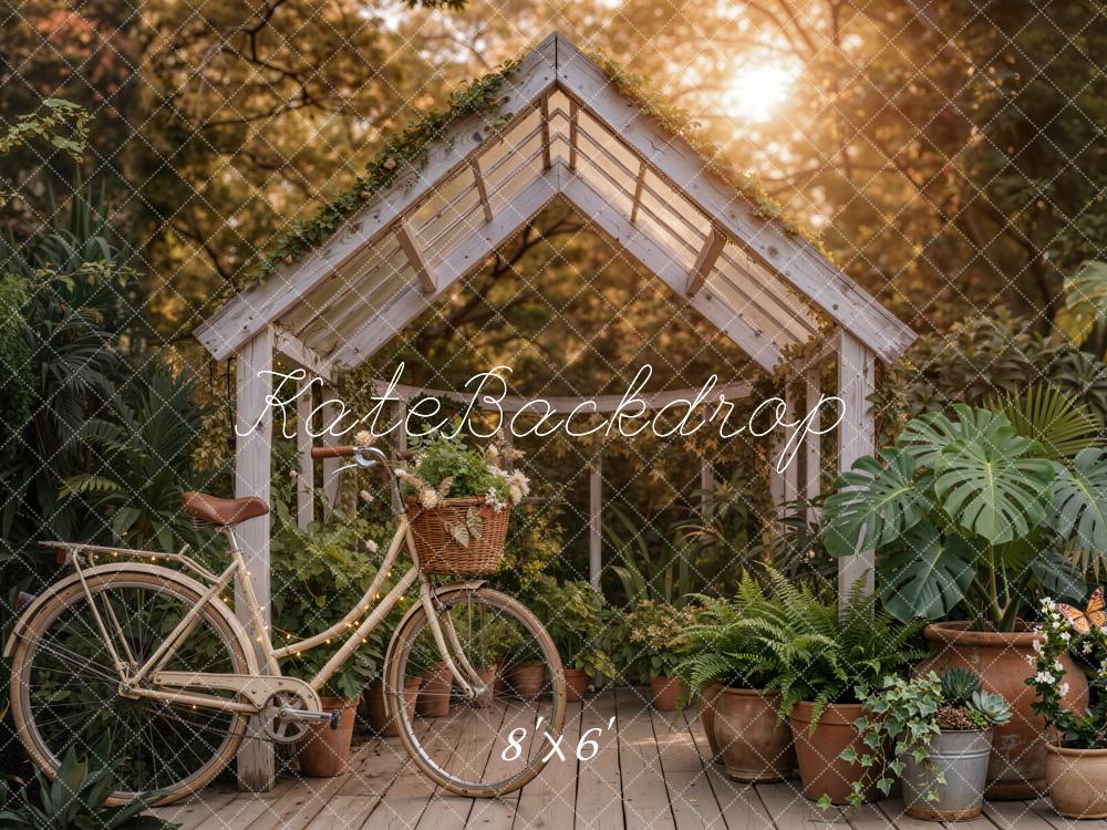 Kate Greenhouse Bicycle Potted Plants Sunlight Backdrop Designed by Emetselch - Image 3