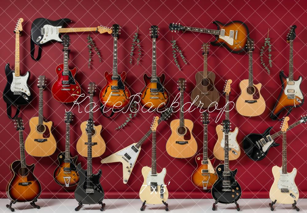 Kate Guitars Red Backdrop Designed by Patty Robert