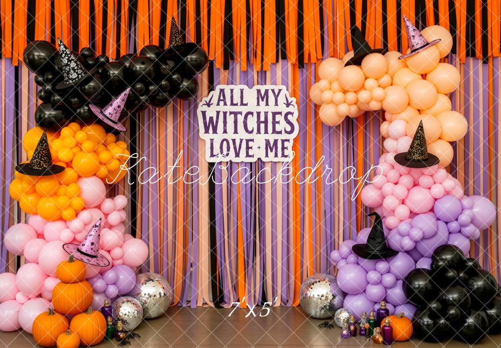 Kate Halloween Balloon Garland Witch Hats Backdrop Designed by Patty Robert