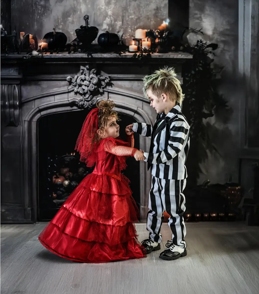 Kate Halloween Bat Gray Fireplace Backdrop Designed by Emetselch