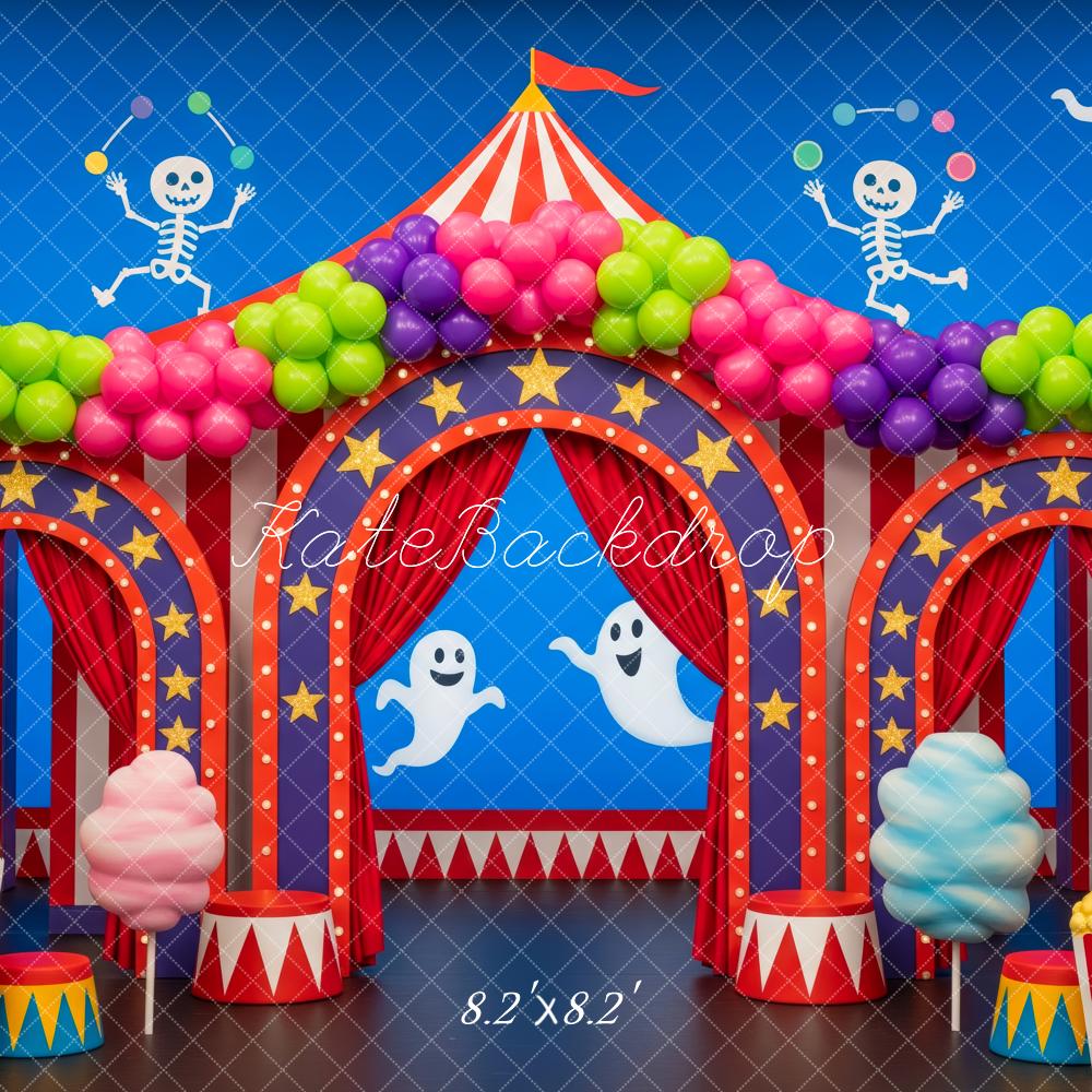 Kate Halloween Circus Ghosts Skeletons Balloons Backdrop Designed by Patty Robert - Image 5
