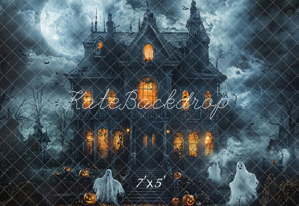 Kate Halloween Haunted House Ghosts Night Backdrop Designed by Emetselch - Image 2
