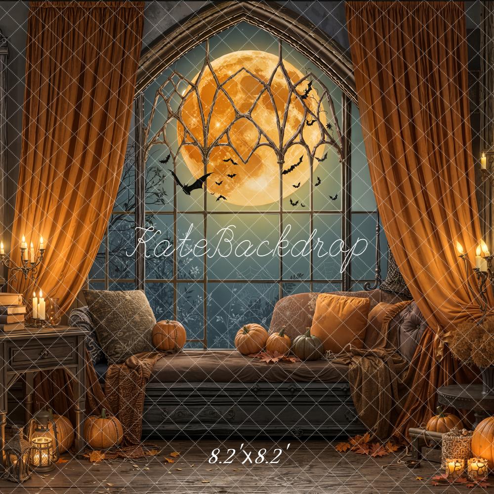 Kate Halloween Moon Pumpkins Window Backdrop Designed by Emetselch - Image 5