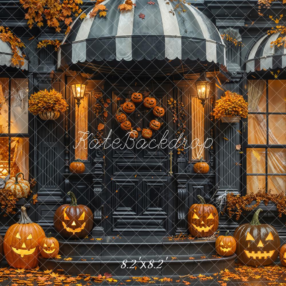 Kate Halloween Pumpkins Porch Backdrop Designed by Emetselch - Image 3