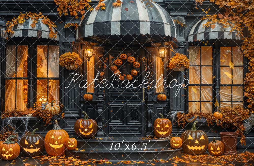 Kate Halloween Pumpkins Porch Backdrop Designed by Emetselch - Image 7