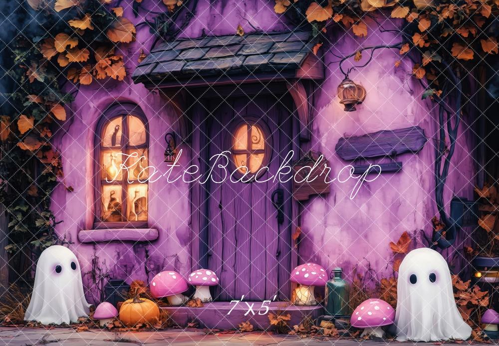 Kate Halloween Purple Haunted House Backdrop Designed by Patty Robert