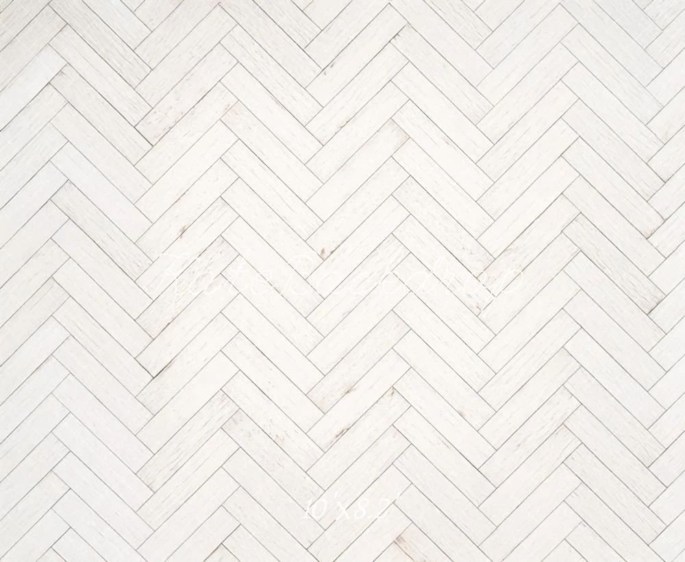 Kate Herringbone White Wood Texture Backdrop Designed by Mandy Ringe Photography - Image 6