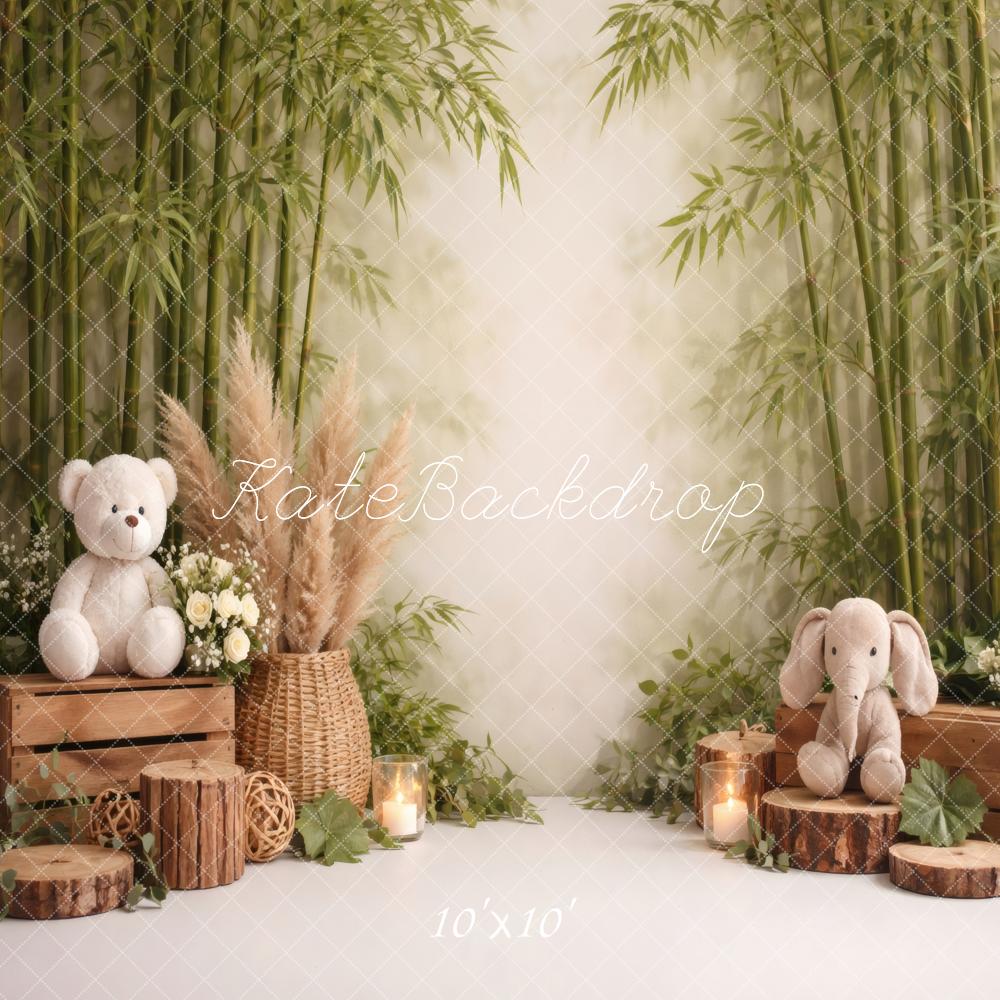 Kate Jungle Bamboo Teddy Bear Elephant Backdrop Designed by Vertigo Productions - Image 7