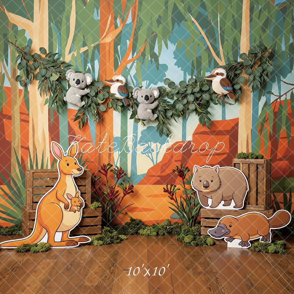 Kate Jungle Kangaroo Koala Cartoon Forest Backdrop Designed by Emstselch - Image 7