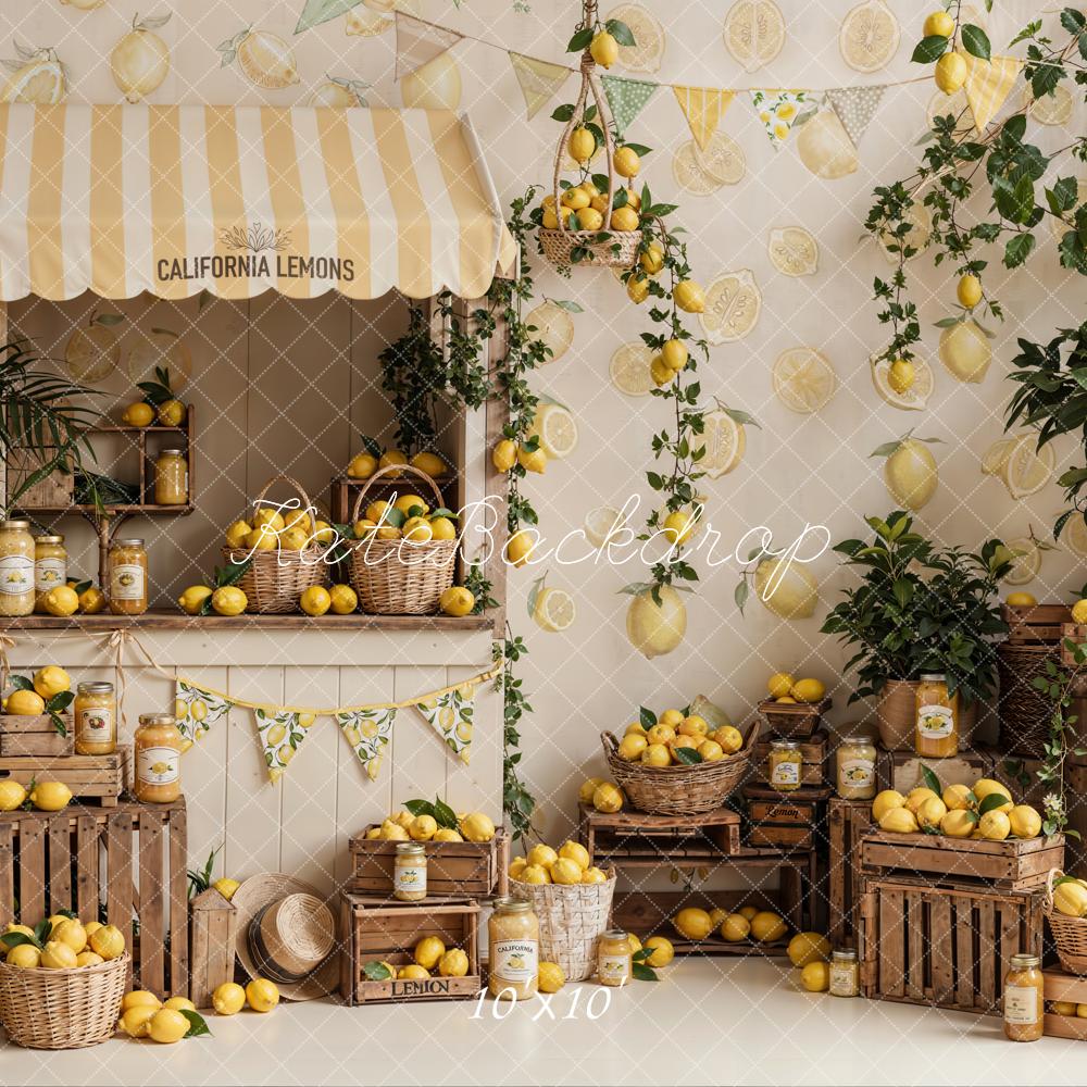 Kate Sumemr Lemon Market Stall Baskets Greenery Backdrop Designed by Emetselch - Image 7